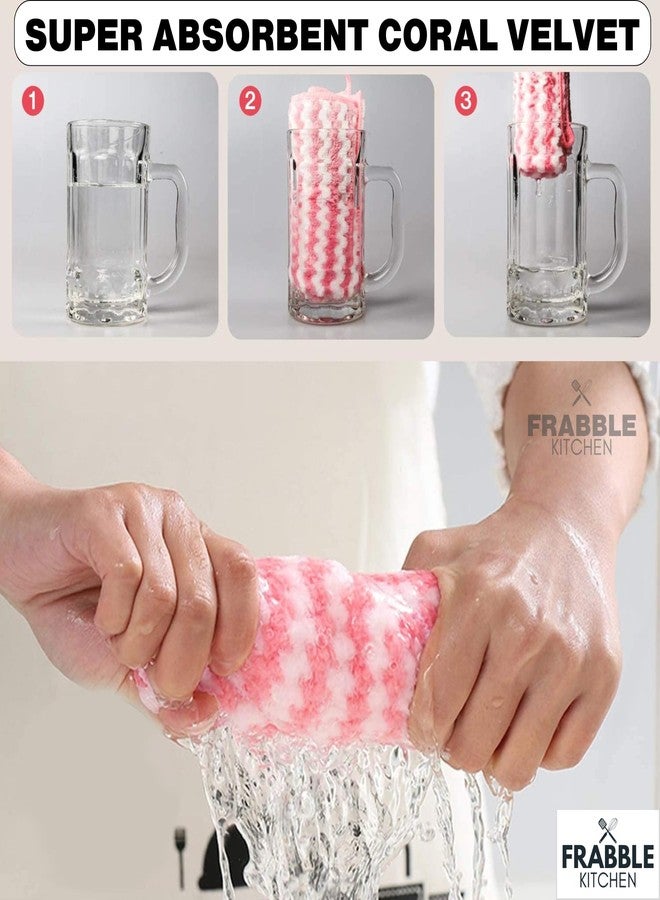 Frabble Kitchen Multipurpose Kitchen Towel Set - Microfiber Cleaning Cloth & Cotton Kitchen Napkins, Reusable Cleaning Cloth, Ideal Kitchen Accessories Items (Zigzag, Pack 5) - Image 3